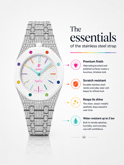 Bracelet Royal Pop en acier et Strass | Version TOP